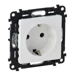   Legrand Valena Life 2P+F csatlakozóaljzat, rugós vezetékbekötéssel fehér (Legrand 753121)