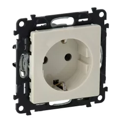   Legrand Valena Life 2P+F csatlakozóaljzat, rugós vezetékbekötéssel elefántcsont (Legrand 753221)