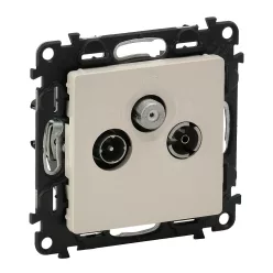  Legrand Valena Life TV-Rádió-SAT aljzat, csillagpontos, 1,5 dB elefántcsont (Legrand 753252)