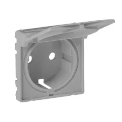  Legrand Valena Life 2P+F csatlakozóaljzat burkolat csapófedéllel alumínium (Legrand 754842)