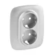 Legrand Valena Allure 2x2P+F aljzat monobloc burkolat + kerettel, Alumínium (Legrand 754957)