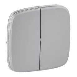   Legrand Valena Allure Kettős kapcsoló burkolat, Alumínium (Legrand 755027)