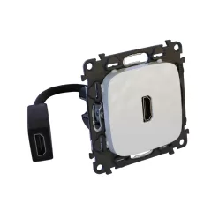   Legrand Valena Allure Elővezetékelt HDMI 1.4 típusú csatlakozóaljzat, 15 cm kábellel szállítva, Elefántcsont (Legrand 755166)