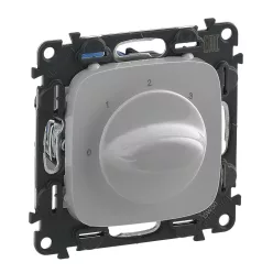   Legrand Valena Allure Ventilátor vezérlő (0-1-2-3 állású), burkolattal, Alumínium (Legrand 755177)