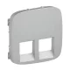 Legrand Valena Allure 2xRJ11/RJ45 aljzat burkolat, Alumínium (Legrand 755427)