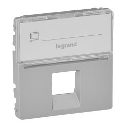   Legrand Valena Life 1xRJ45 csatlakozóaljzat burkolat, címketartóval alumínium (Legrand 755472)