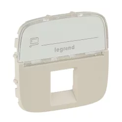   Legrand Valena Allure RJ11/RJ45 aljzat burkolat címketartóval, Elefántcsont (Legrand 755476)