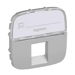   Legrand Valena Allure RJ11/RJ45 aljzat burkolat címketartóval, Alumínium (Legrand 755477)