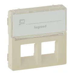   Legrand Valena Life 2xRJ45 csatlakozóaljzat burkolat, címketartóval elefántcsont (Legrand 755481)