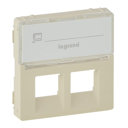 Legrand Valena Life 2xRJ45 csatlakozóaljzat burkolat, címketartóval elefántcsont (Legrand 755481)