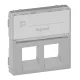 Legrand Valena Life 2xRJ45 csatlakozóaljzat burkolat, címketartóval alumínium (Legrand 755482)