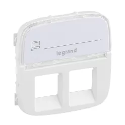   Legrand Valena Allure 2xRJ11/RJ45 aljzat burkolat címketartóval, Fehér (Legrand 755485)