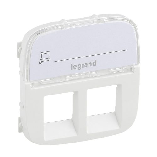 Legrand Valena Allure 2xRJ11/RJ45 aljzat burkolat címketartóval, Fehér (Legrand 755485)