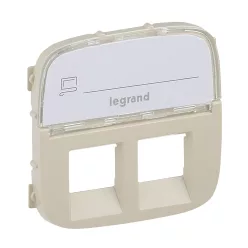   Legrand Valena Allure 2xRJ11/RJ45 aljzat burkolat címketartóval, Elefántcsont (Legrand 755486)