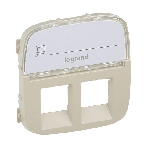 Legrand Valena Allure 2xRJ11/RJ45 aljzat burkolat címketartóval, Elefántcsont (Legrand 755486)