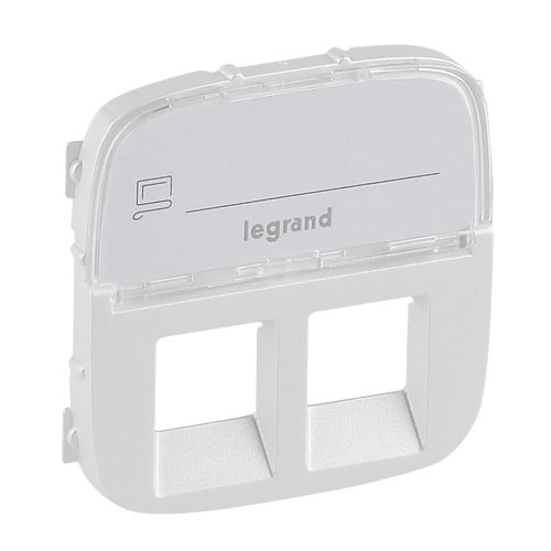 Legrand Valena Allure 2xRJ11/RJ45 aljzat burkolat címketartóval, Gyöngyház (Legrand 755489)