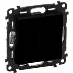   Legrand Valena Life egypólusú kapcsoló mechanizmus burkolattal, 10 AX, fekete (Legrand 756301)
