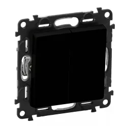   Legrand Valena Life kettős váltókapcsoló mechanizmus burkolattal, 10 AX, fekete (Legrand 756308)