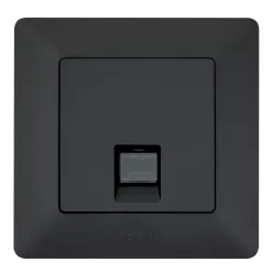   Legrand Valena Life 1xRJ45 Cat. 6 UTP csatlakozóaljzat mechanizmus burkolattal, fekete (Legrand 756342)