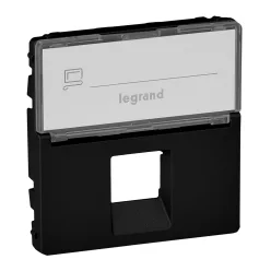   Legrand Valena Life RJ45/RJ11 csatlakozóaljzat burkolat, fekete (Legrand 756472)