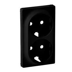   Legrand Valena Life 2x2P+F csatlakozóaljzat burkolat, fekete (Legrand 756952)