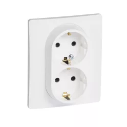   Legrand Niloé 2×2P+F csatlakozóaljzat (csavaros), fehér (Legrand 764534)