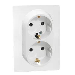   Legrand Niloé 2×2P+F csatlakozóaljzat biztonsági zsaluval (csavaros), fehér (Legrand 764544)