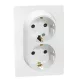 Legrand Niloé 2×2P+F csatlakozóaljzat biztonsági zsaluval (csavaros), fehér (Legrand 764544)