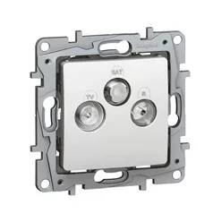   Legrand Niloé TV-RD-SAT aljzat átmenő (14dB), fehér (Legrand 764564)