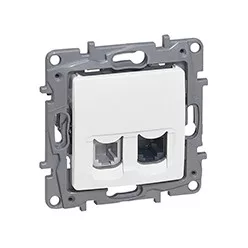   Legrand Niloé RJ11 + RJ45 Cat.5 UTP csatlakozóaljzat, fehér (Legrand 764570)