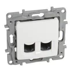   Legrand Niloé 2xRJ45 Cat.6 UTP csatlakozóaljzat, fehér (Legrand 764574)