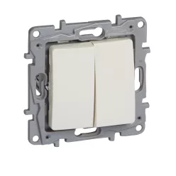   Legrand Niloé váltókapcsoló 10 AX + nyomó 6 A - 250 V±, bézs (Legrand 764609)