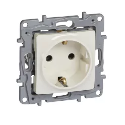   Legrand Niloé 2P+F csatlakozóaljzat biztonsági zsaluval (csavaros), bézs (Legrand 764629)