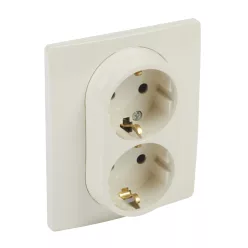   Legrand Niloé 2×2P+F csatlakozóaljzat, (csavaros), bézs (Legrand 764634)