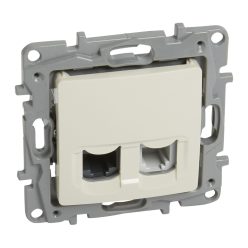   Legrand Niloé RJ11 + RJ45 Cat.5 UTP csatlakozóaljzat, bézs (Legrand 764670)