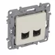 Legrand Niloé 2xRJ45 Cat.6 UTP csatlakozóaljzat, bézs (Legrand 764674)