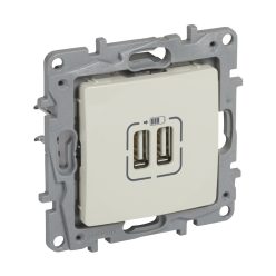   Legrand Niloé kettős USB-A+A töltőaljzat - 3 A - 15 W, bézs (Legrand 764694)