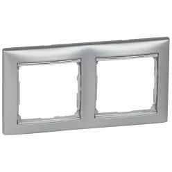   Legrand Valena Alumínium / Ezüst, 2-es vízszintes keret (Legrand 770352)