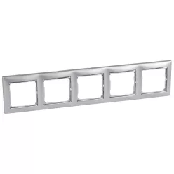   Legrand Valena Alumínium / Ezüst, 5-ös vízszintes keret (Legrand 770355)