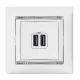 Legrand Valena 2xUSB töltő aljzat, 1500 mA, fehér (Legrand 770470)
