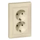 Legrand Valena 2x2P+F csatlakozóaljzat biztonsági zsaluval, elefántcsont (Legrand 774371)