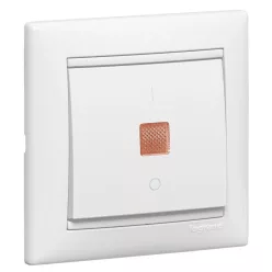   Legrand Valena kétpólusú kapcsoló ellenőrzőfénnyel, fehér (Legrand 774449)