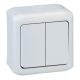 Legrand Forix IP44 falon kívüli kettős váltókapcsoló 10 AX - 250 V~ fehér (Legrand 782361)