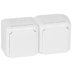   Legrand Forix IP44 fk 2x2P+F földelt csatlakozóaljzat, 16A, csapófedéllel, biztonsági zsaluval, fehér (Legrand 782374)