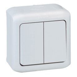   Legrand Forix IP44 falon kívüli kettős váltókapcsoló 10 AX - 250 V~ szürke (Legrand 782381)
