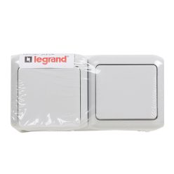   Legrand Forix IP44 fk 1P kapcsoló + 2P+F csatlakozóaljzat, csapófedéllel, biztonsági zsaluval, szürke (Legrand 782391)