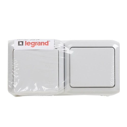 Legrand Forix IP44 fk 1P kapcsoló + 2P+F csatlakozóaljzat, csapófedéllel, biztonsági zsaluval, szürke (Legrand 782391)