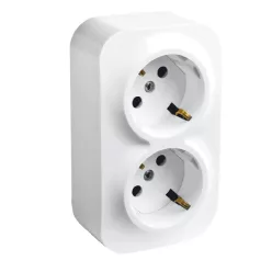   Legrand Forix IP20 falon kívüli 2x2P+F csatlakozóaljzat, 16 A, biztonsági zsalu nélkül, fehér (Legrand 782413)