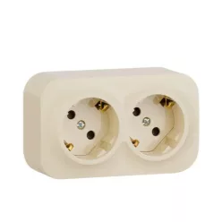  Legrand Forix IP20 falon kívüli 2x2P+F csatlakozóaljzat, 16 A, biztonsági zsaluval, bézs (Legrand 782453)
