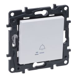   Legrand Niloé Step egypólusú nyomó jelzőfénnyel, csengőjellel, fehér (Legrand 863110)